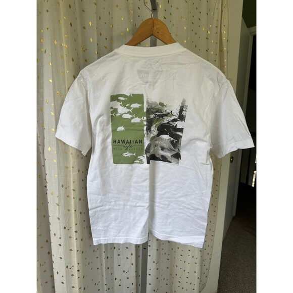 Hawaiian Style Men's 100% Cotton Fish A Little Graphic Ulua Tee T-Shirt M - Picture 4 of 6